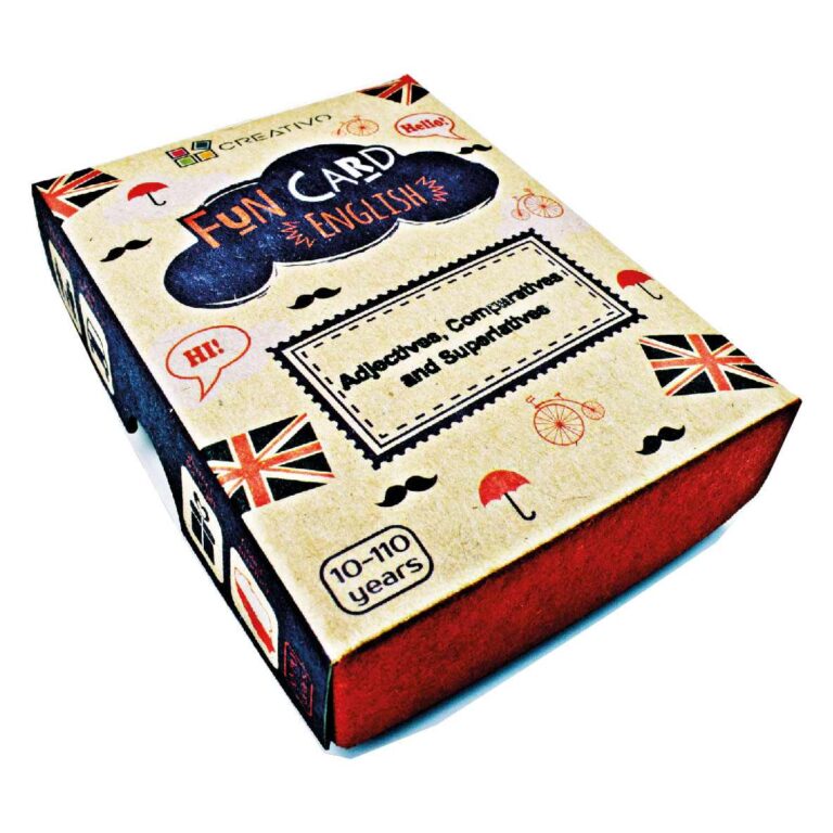 Juego Familiar Fun Card English WHO, WHEN, WHERE | 50 Tarjetas Educativas + Juego De Gramática Y Vocabulario | Aprende Inglés Jugando 7-107 Años